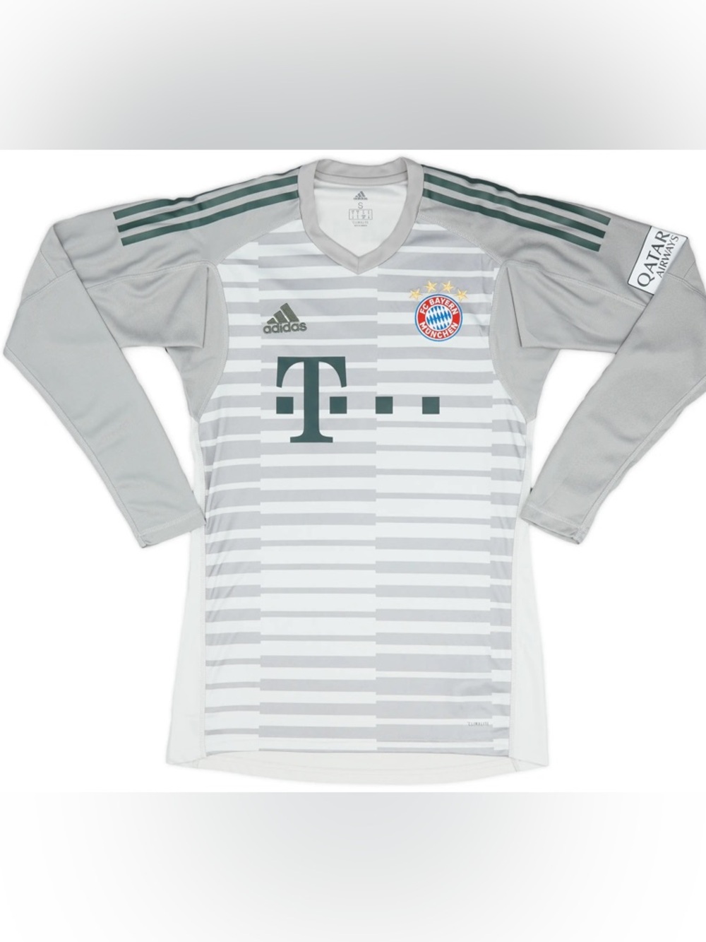RARE Adidas FC Bayern München 2018/19 GK Jersey Grey Stripe No Sponsor NWT